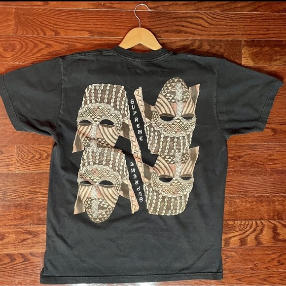 Supreme Other - Supreme Black FW 14 African Mask Short Sleeve Graphic T-Shirt Sz XL